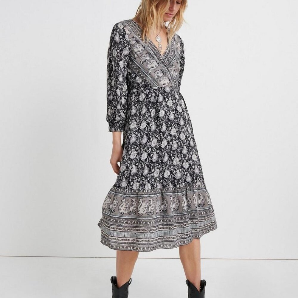 LUCKY BRAND - Wrap Dress - Boho Chic & Flattering Fit | Midi